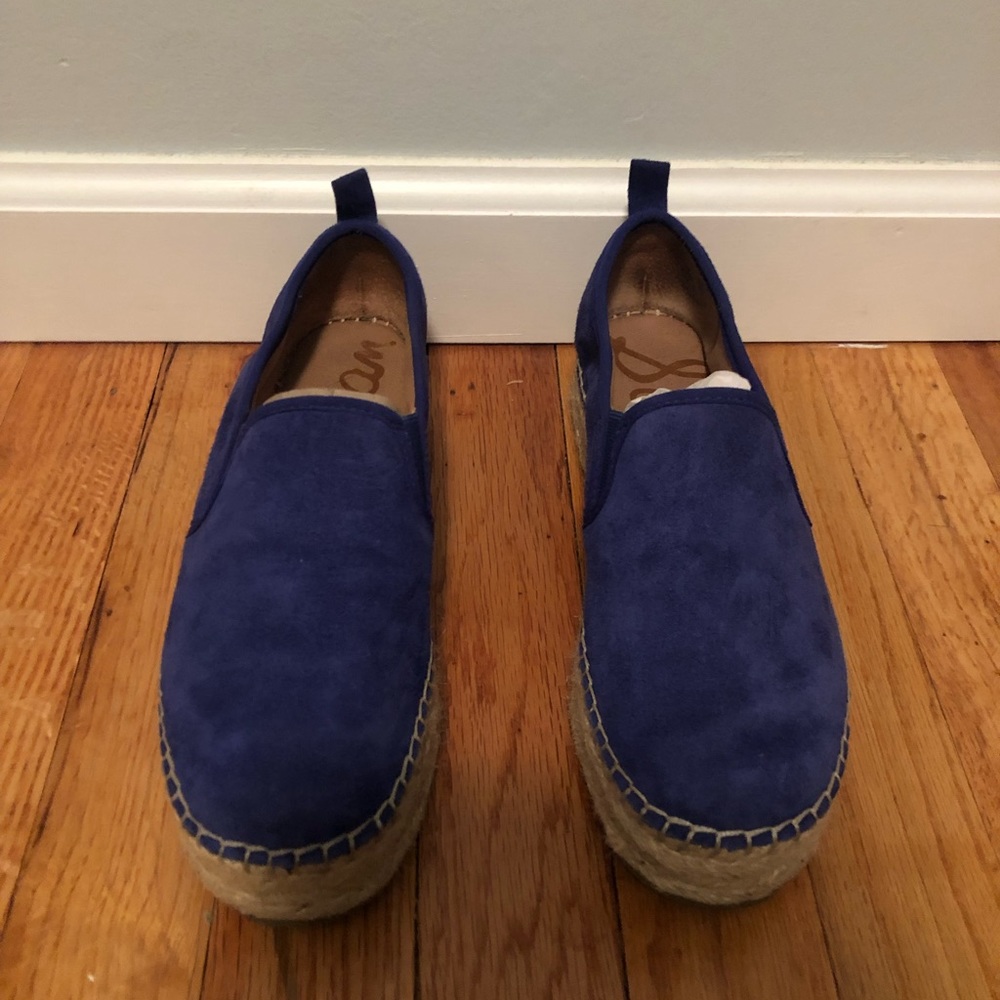Sam Edelman Deep Blue Suede Espadrille Loafers